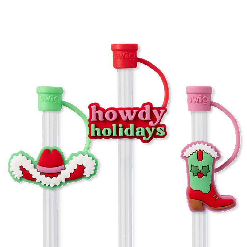 Howdy Holidays Straw Topper Set