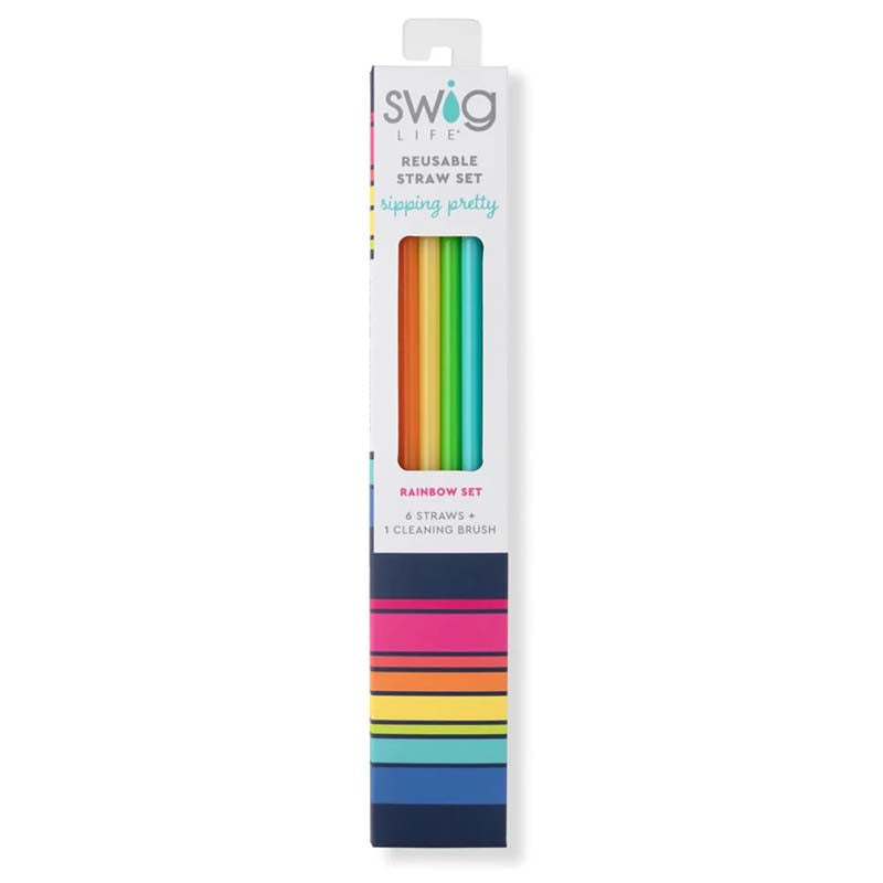 Rainbow Tall Straw Set