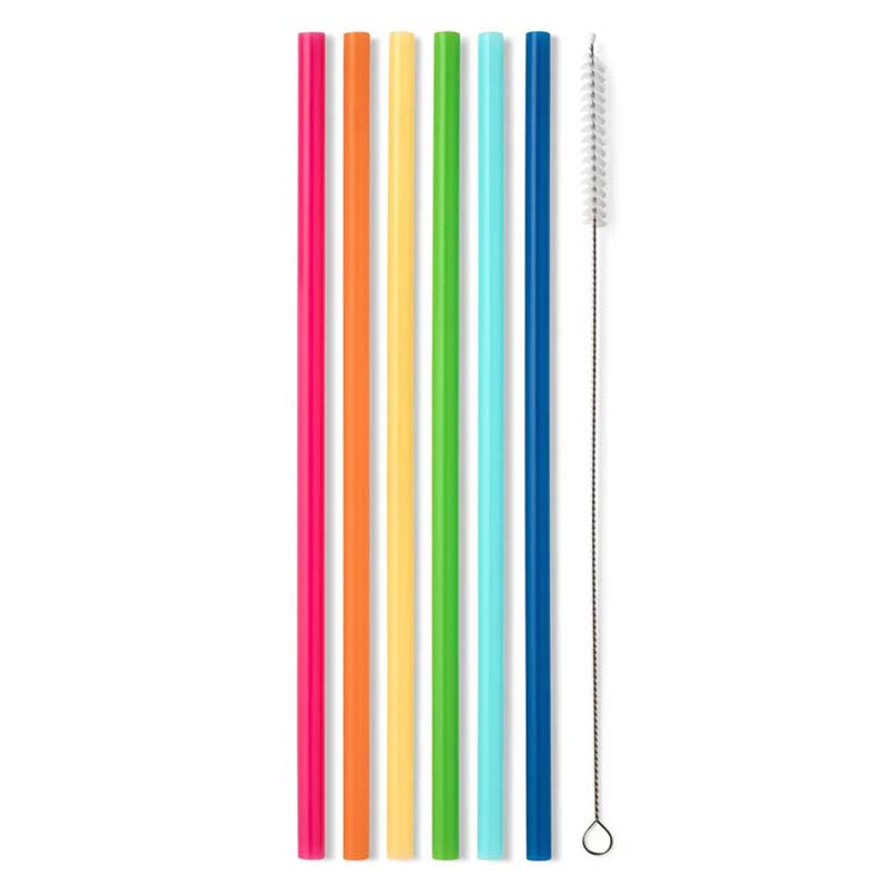 Rainbow Tall Straw Set