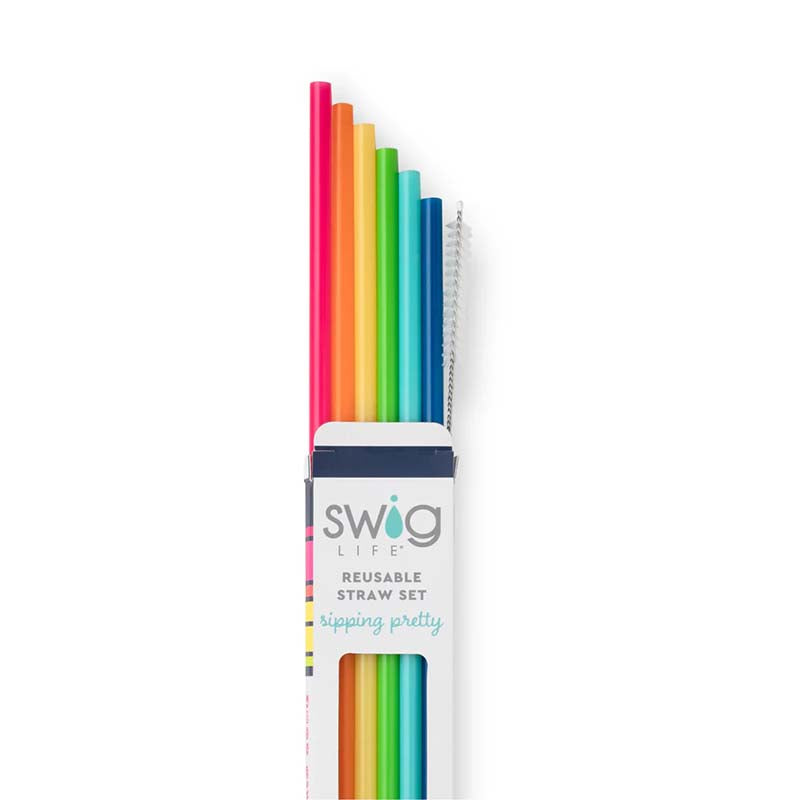 Rainbow Tall Straw Set