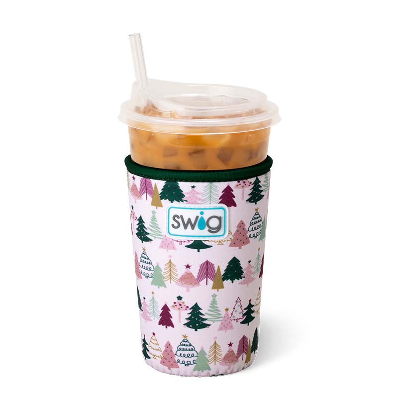 Tinseled Tree 22oz Iced Cup Coolie