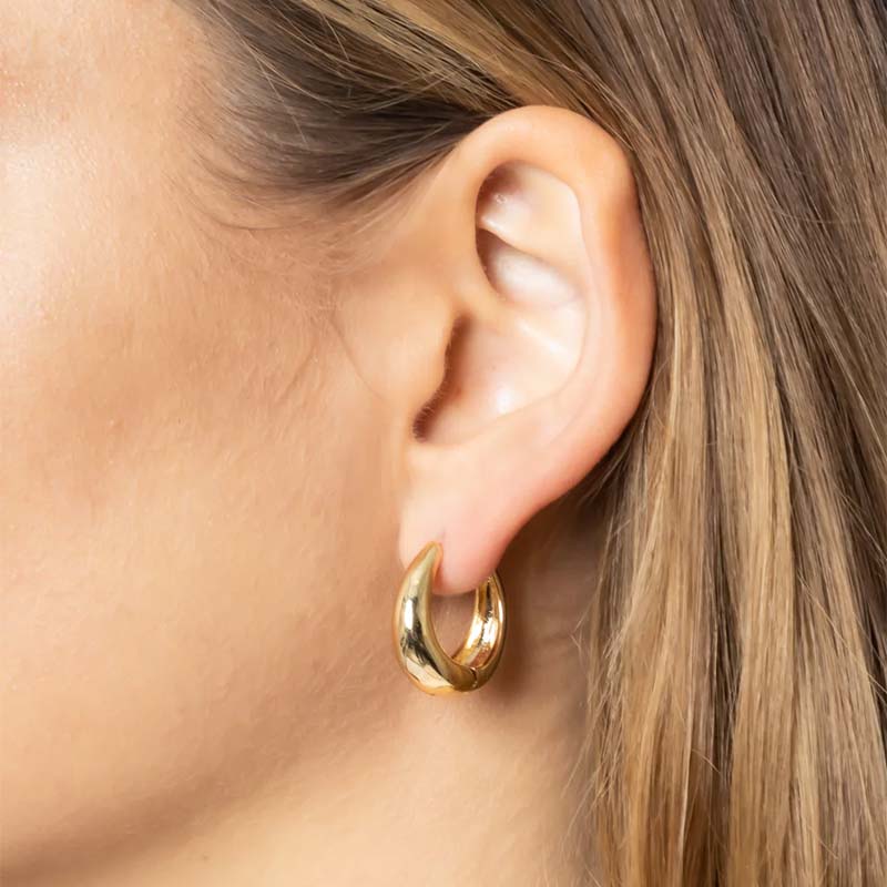 Gold Dipped Thick Huggie Earrings