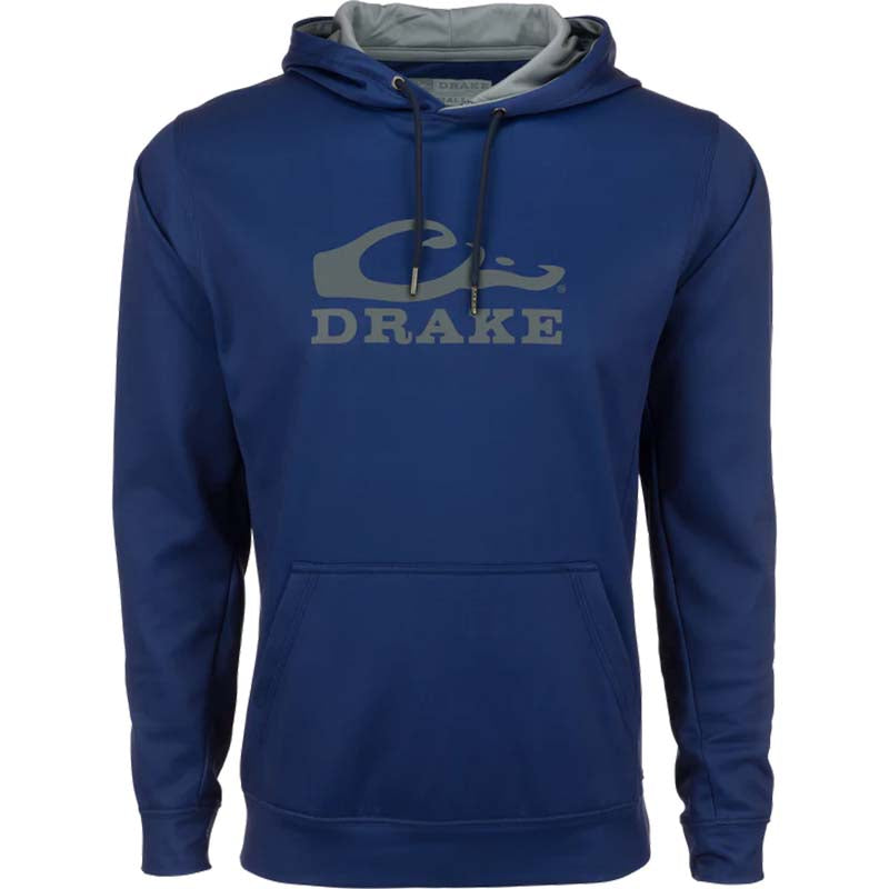 Stacked Logo Hoodie in Blue Depths Navy