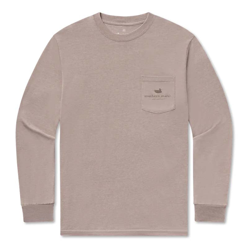 Retro Duck Seawash Long Sleeve T-Shirt in Burnt Taupe