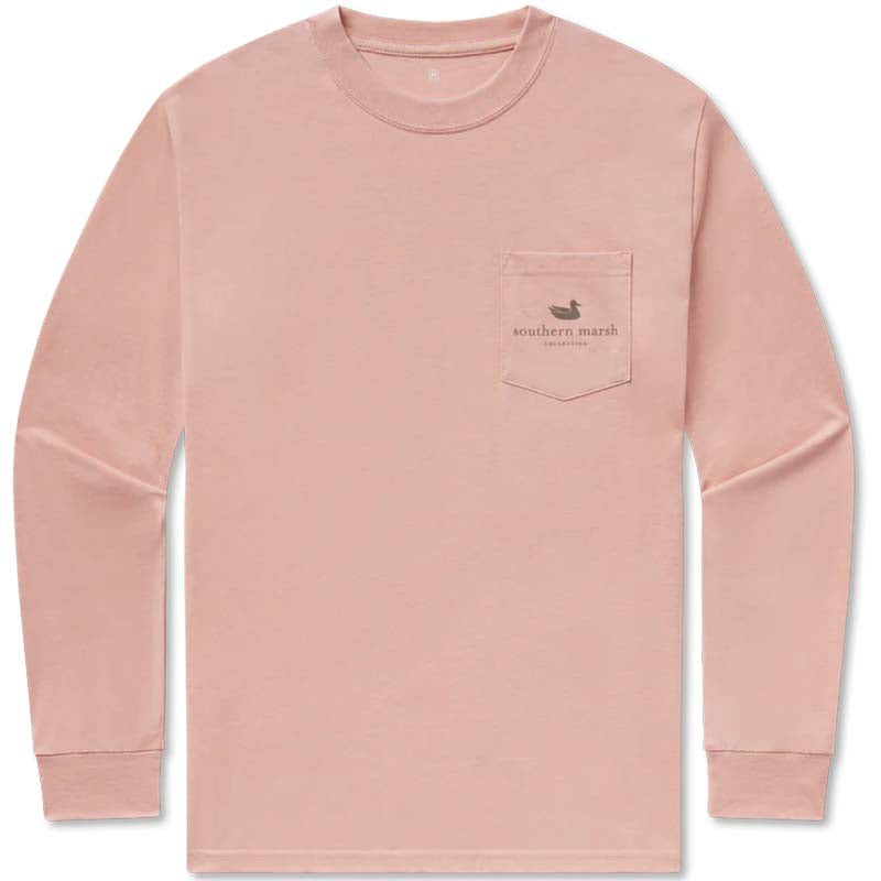 Retro Duck Seawash Long Sleeve T-Shirt in Salmon