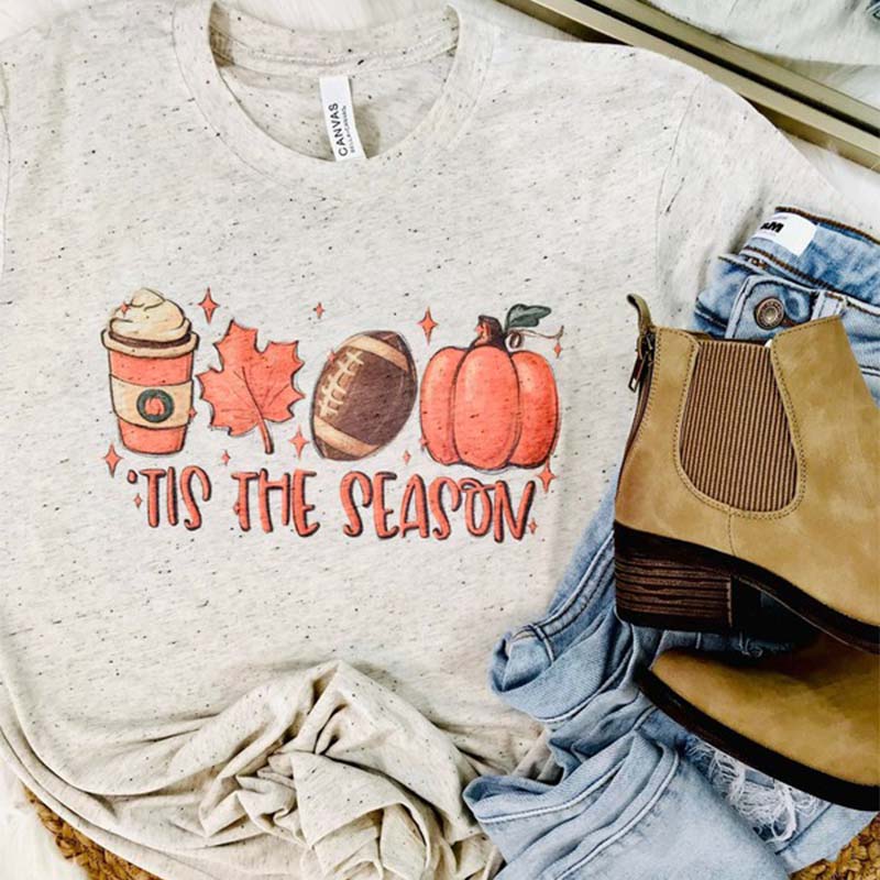 Tis The Season Fall Quad Short Sleeve T-Shirt