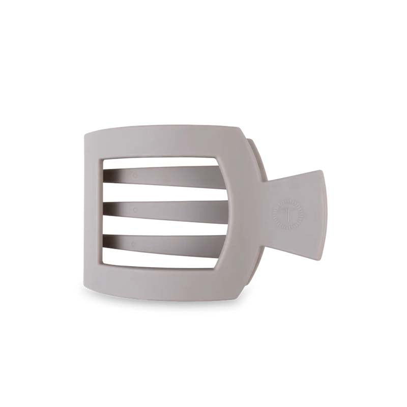 Silver Flames Medium Flat Square Hair Clip