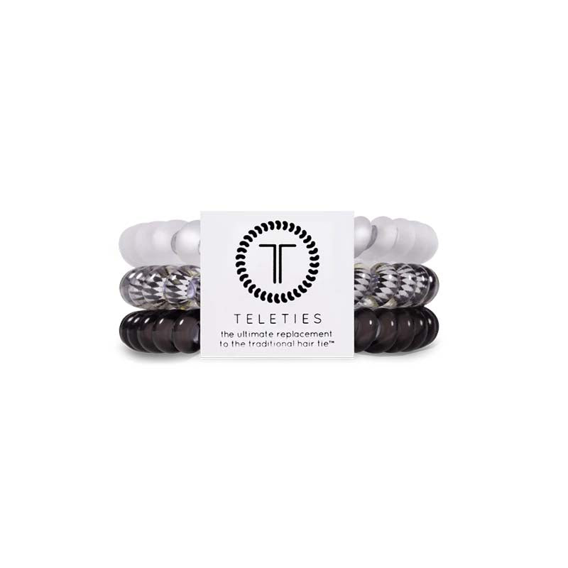 Silver Flames Small Hair Tie 3 Pack