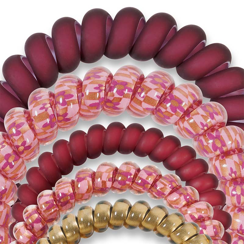 Burgundy Bliss Small and Large Hair Tie 5 Pack