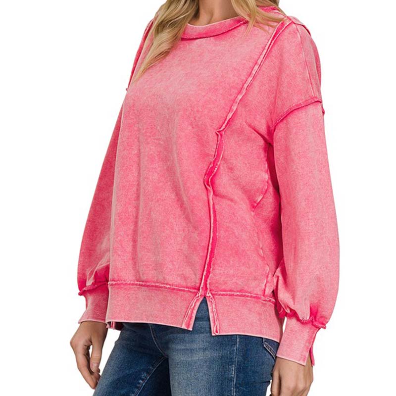 Lounge Crewneck Sweatshirt in Fuchsia 