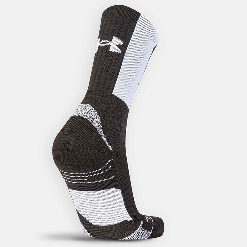 Back shot of Under Armour USC Play Socks in Black