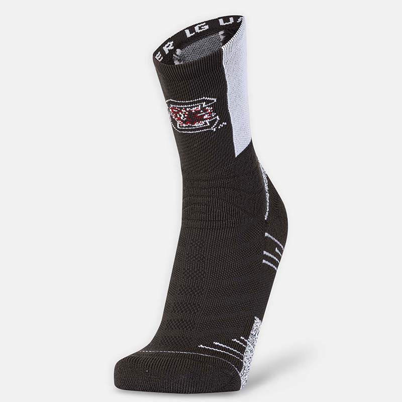 Front shot of Under Armour USC Play Socks in Black