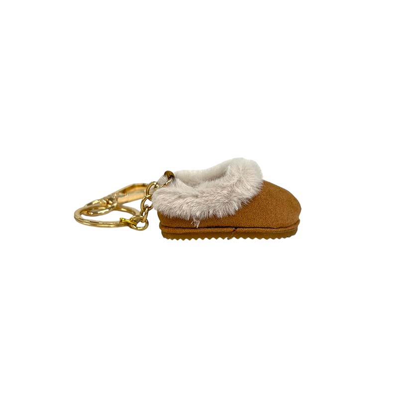 Queen&#39;s Designs Brown Slipper Fur Keychain