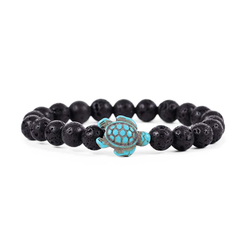 The Journey Turtle Bracelet in Lava Stone