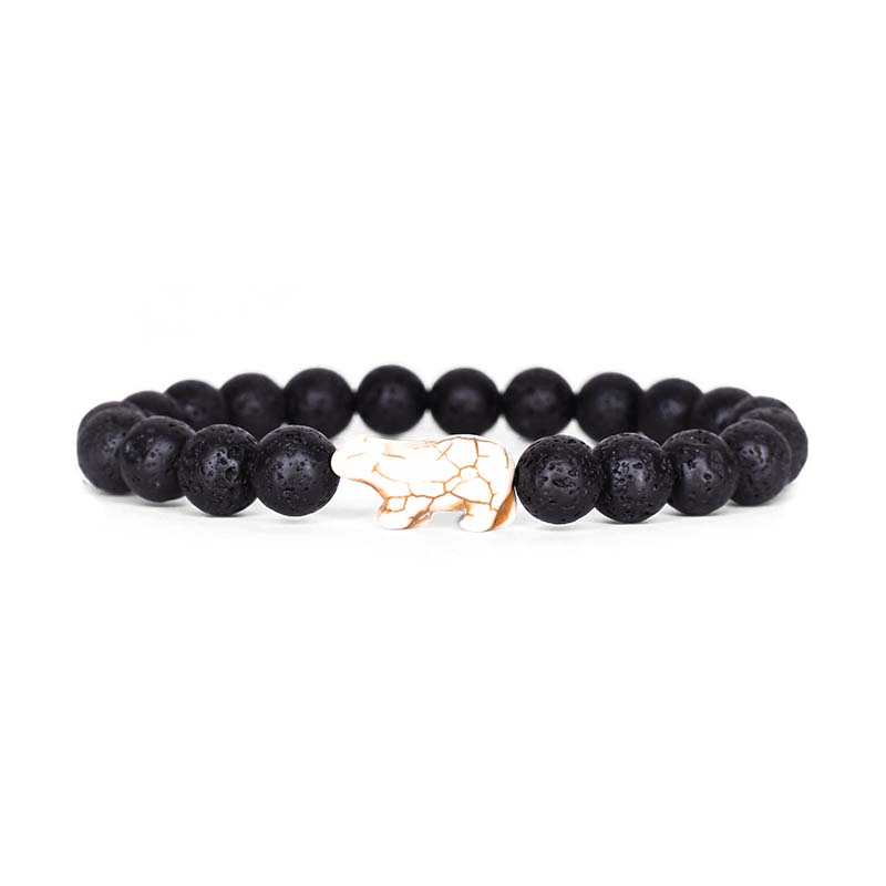 The Venture Polar Bear Bracelet in Lava Stone