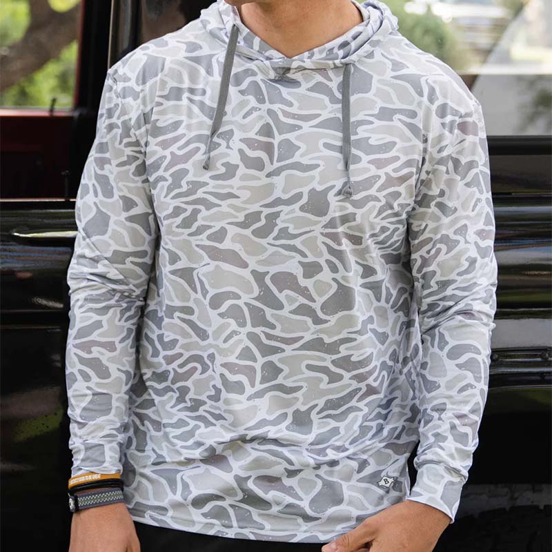 White Camo Long Sleeve Hoodie T-Shirt