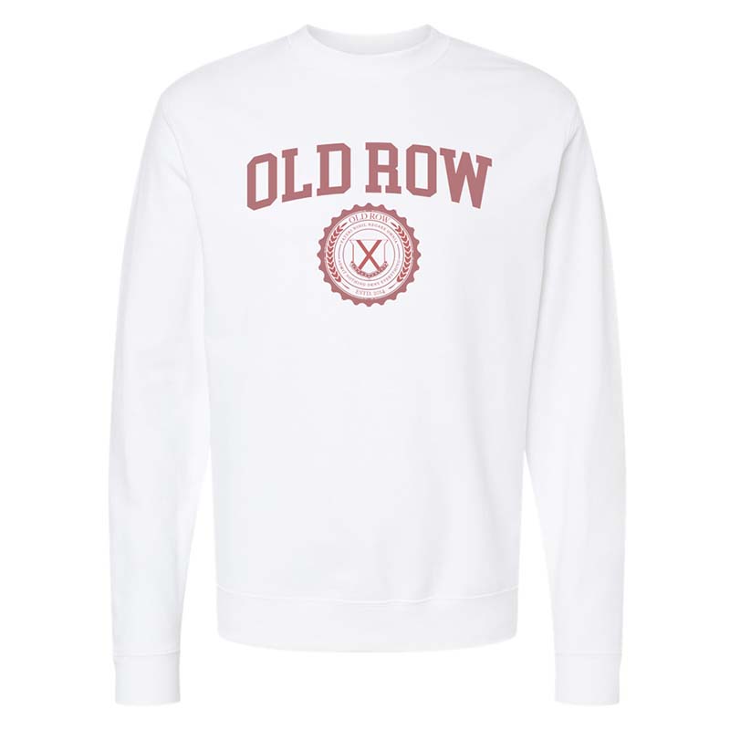 Crest Badge Crewneck Sweatshirt in White