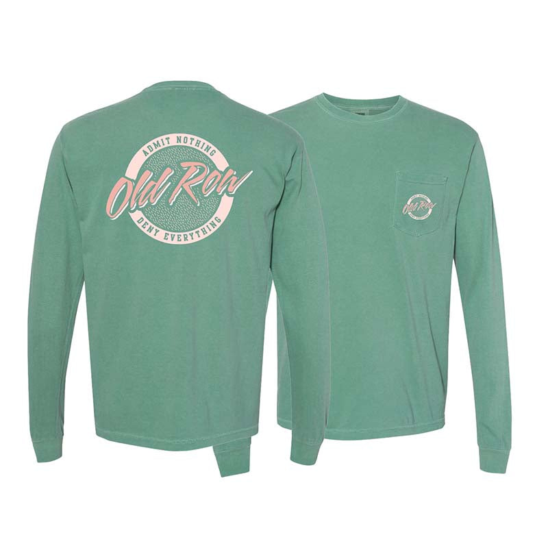 Old Row Circle Logo Long Sleeve T-Shirt in Light Green