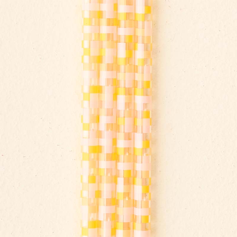 Peach Checkered 40oz Straw Set