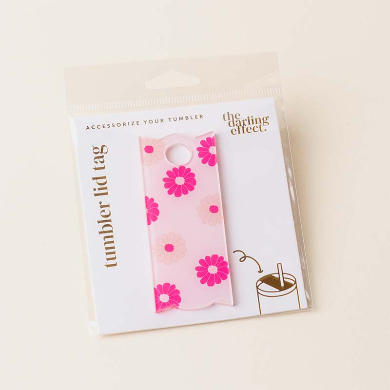 Hot Pink Daisy Craze Tumbler Tag