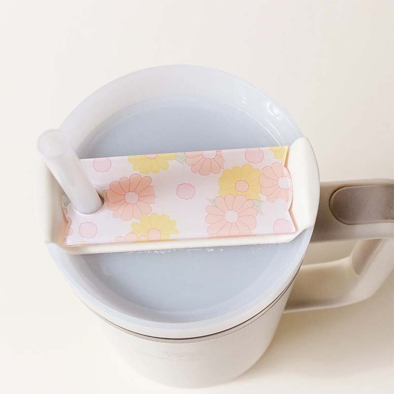 Daisy Craze Peach Tumbler Tag