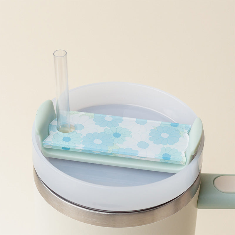 Aqua Daisy Craze Tumbler Tag