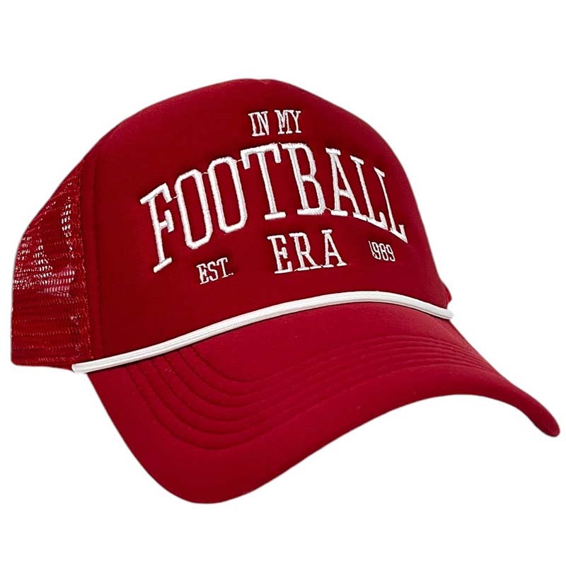 In My Football Era Trucker Hat in Burgundy