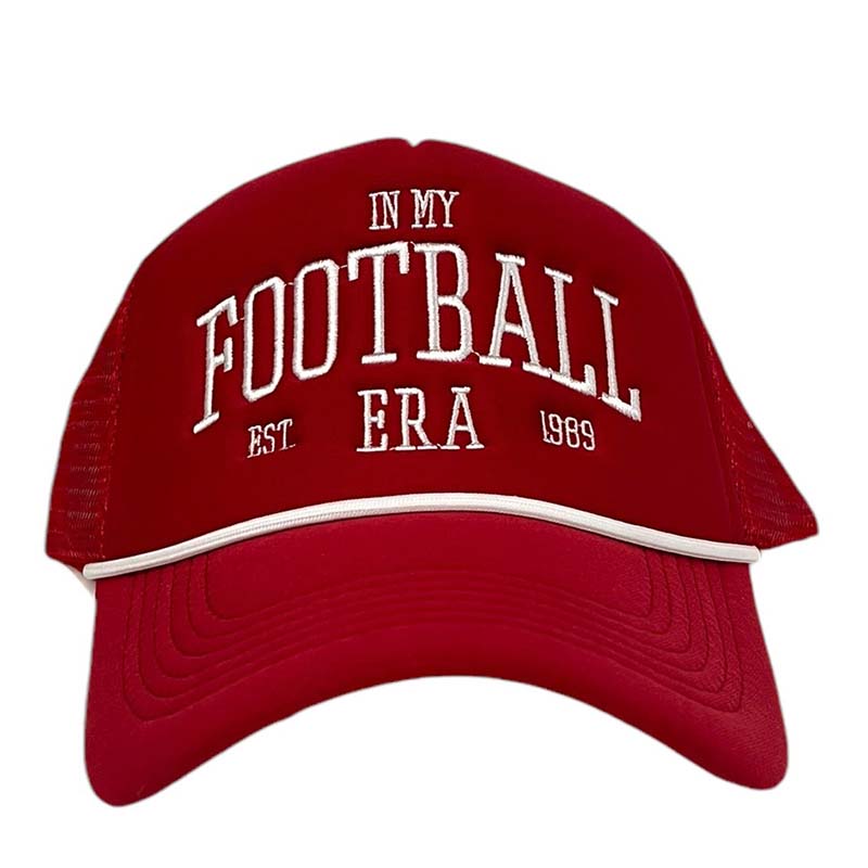 In My Football Era Trucker Hat in Burgundy