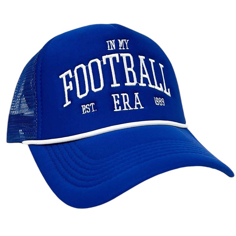 In My Football Era Trucker Hat in Royal Blue