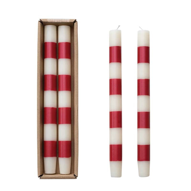 Striped Taper Candle Stick Set