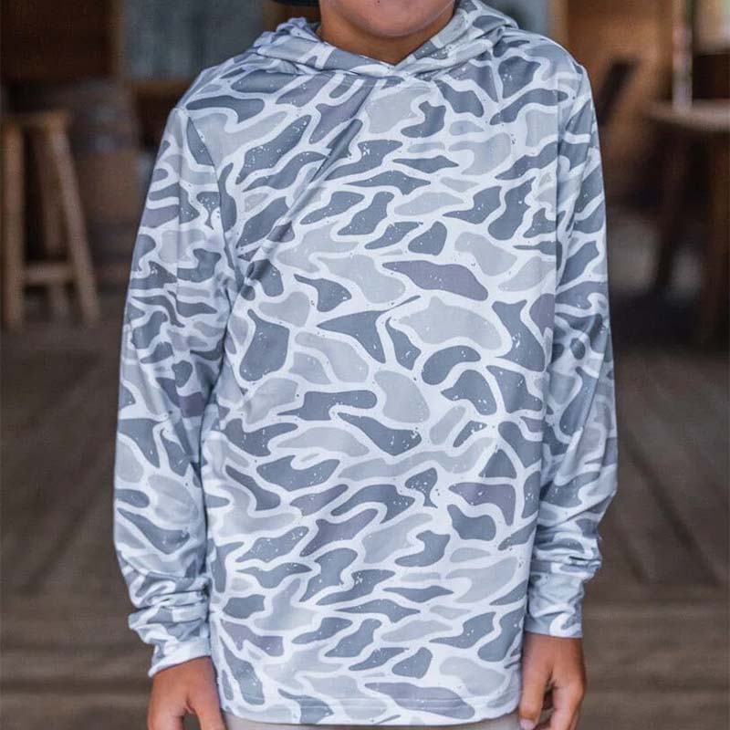 Youth Performance Hoodie in White Camo