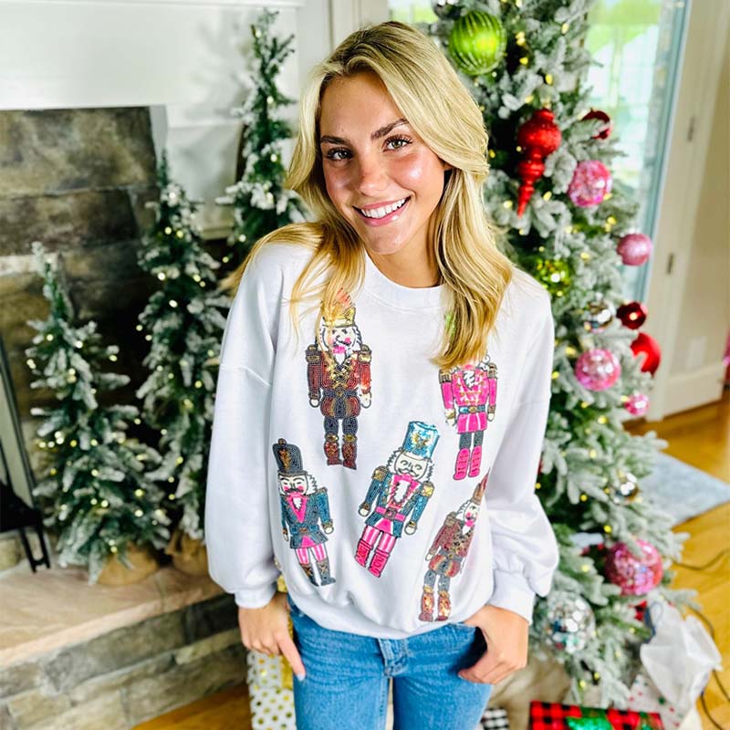 Sequin Nutcracker Crewneck Sweatshirt