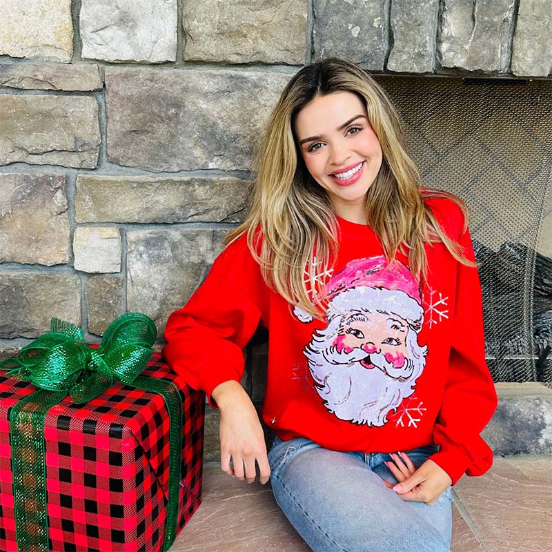 Sequin Santa Crewneck Sweatshirt