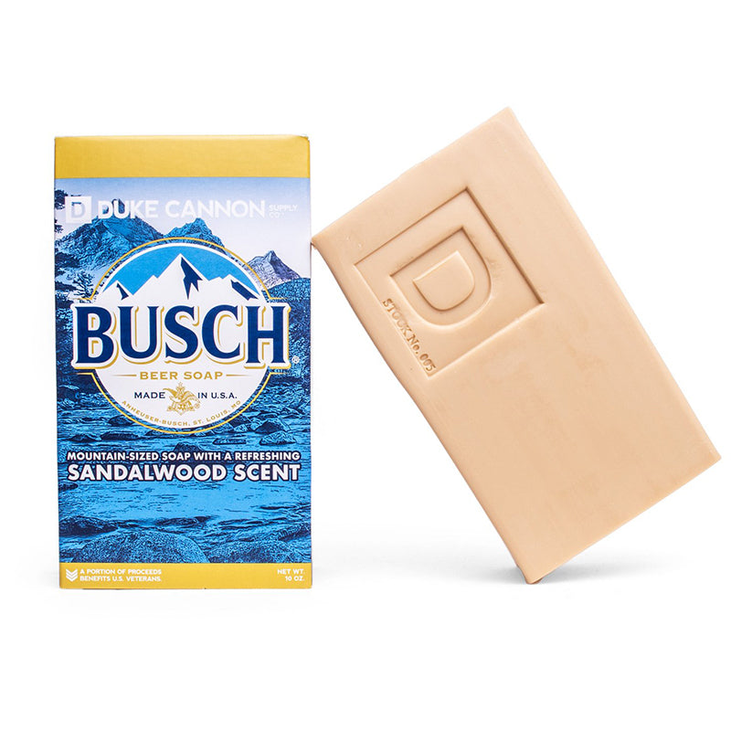 Duke Cannon Soap Bar made with Busch Beer