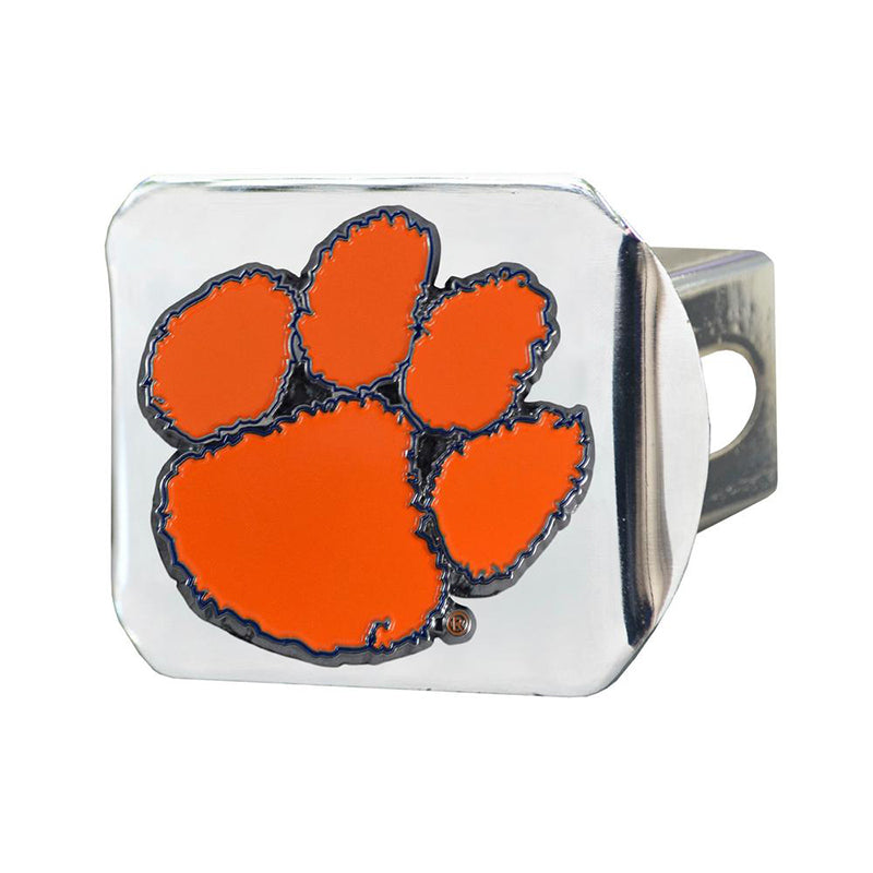 Fan Mats Clemson Color On Chrome Hitch Cover