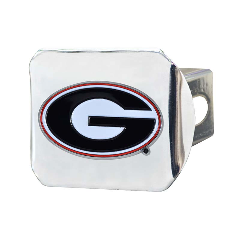 UGA Color On Chrome Hitch Cover