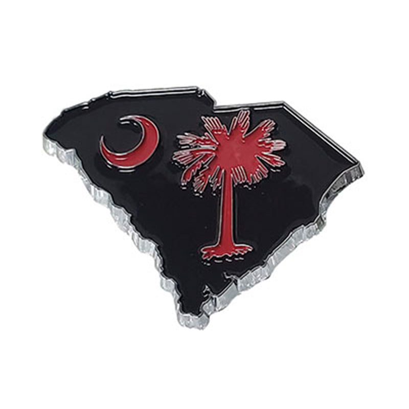 Fan Mats Garnet and Black South Carolina Palm and Moon Car Emblem