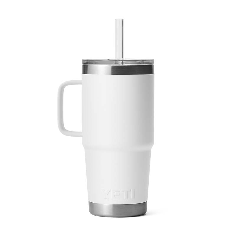 White Rambler 25oz Straw Mug