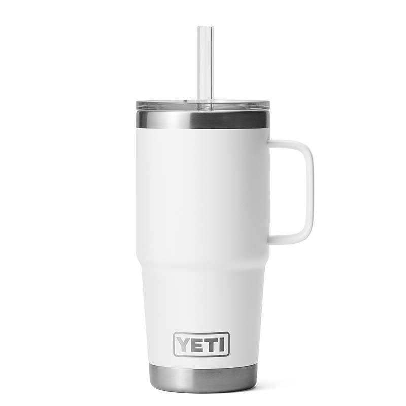 White Rambler 25oz Straw Mug