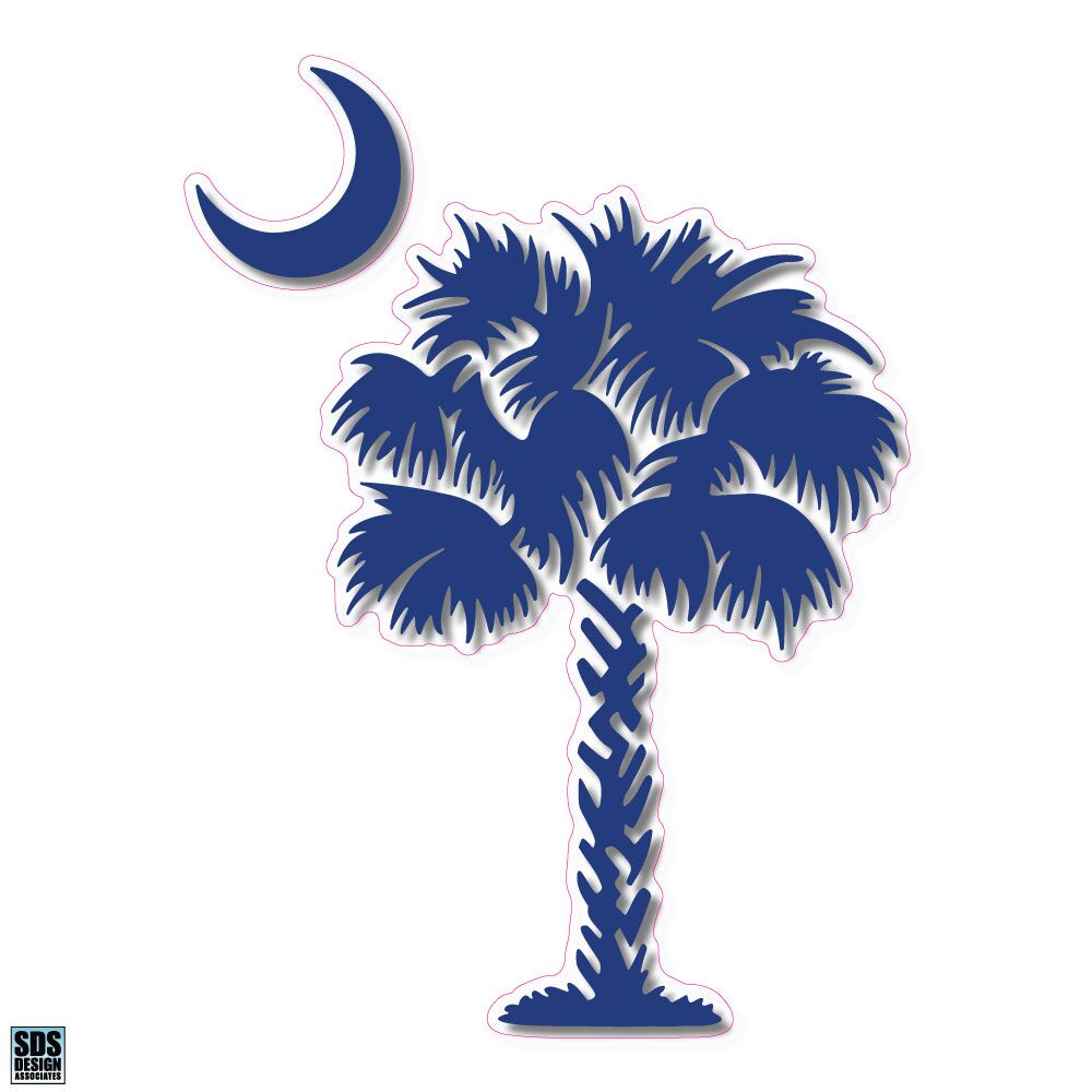 Palmetto Tree 6 inch Decal blue