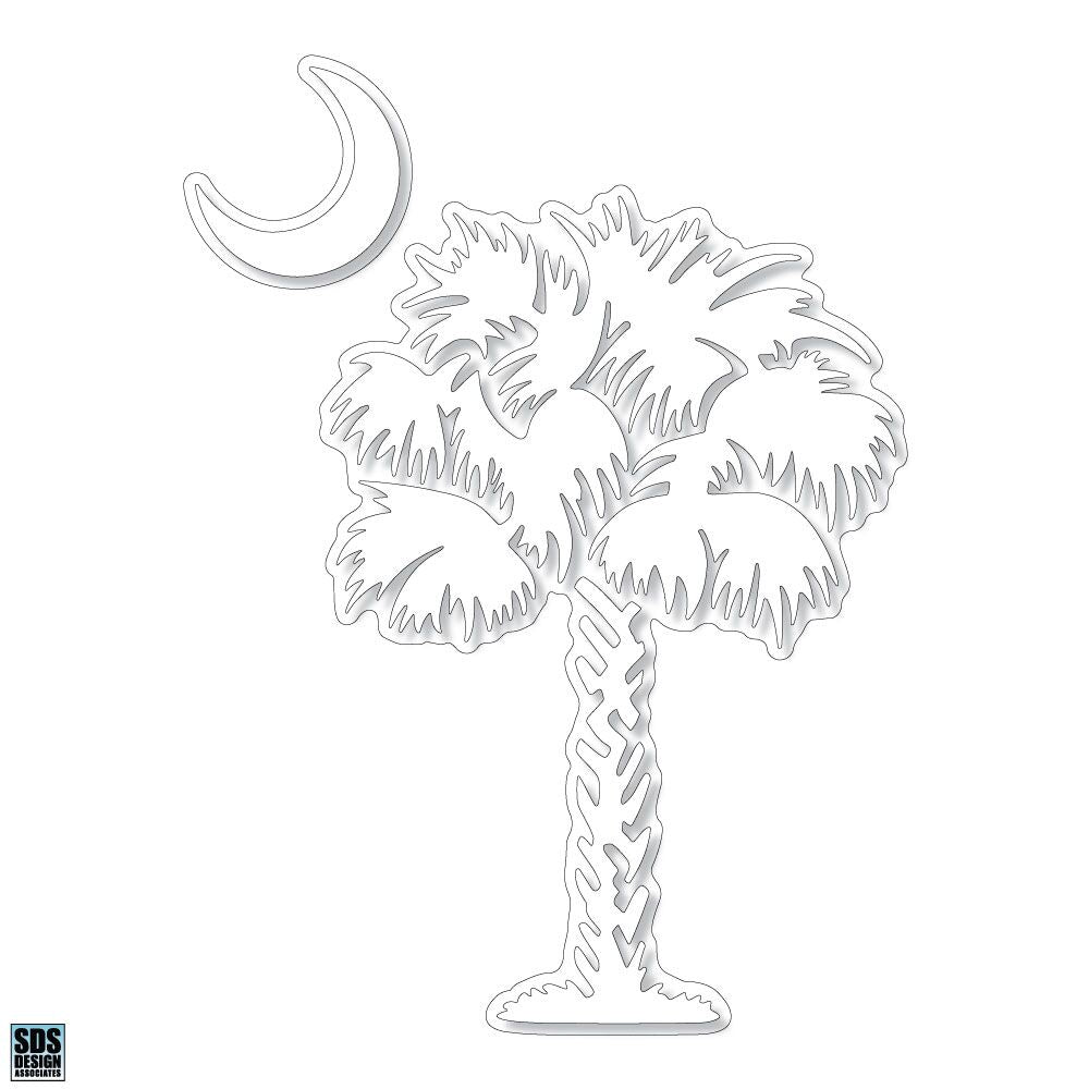 Palmetto Tree 6 inch Decal white