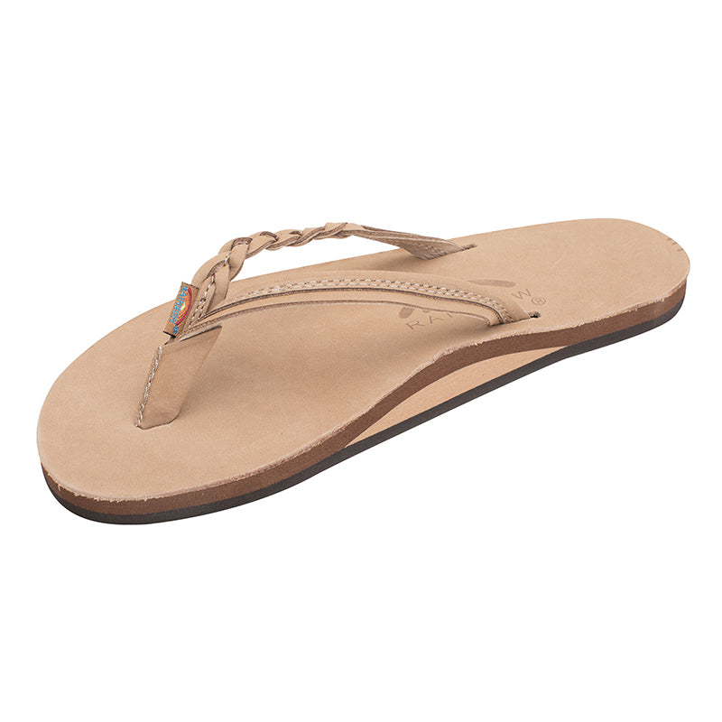 Rainbow Ladies&#39; Single Layer Flirty Braidy Sandal in Sierra Brown