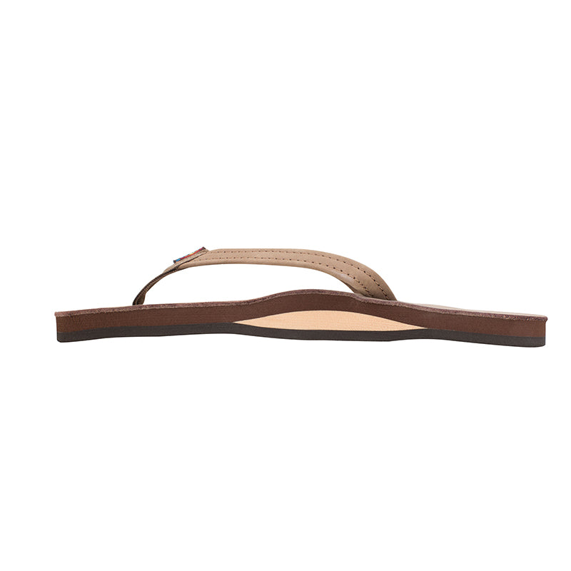 Rainbow Ladies&#39; Single Layer Narrow Strap Sandal in Dark Brown