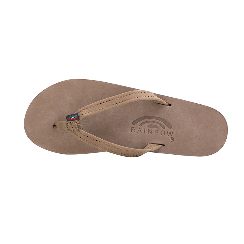 Rainbow Ladies&#39; Single Layer Narrow Strap Sandal in Dark Brown