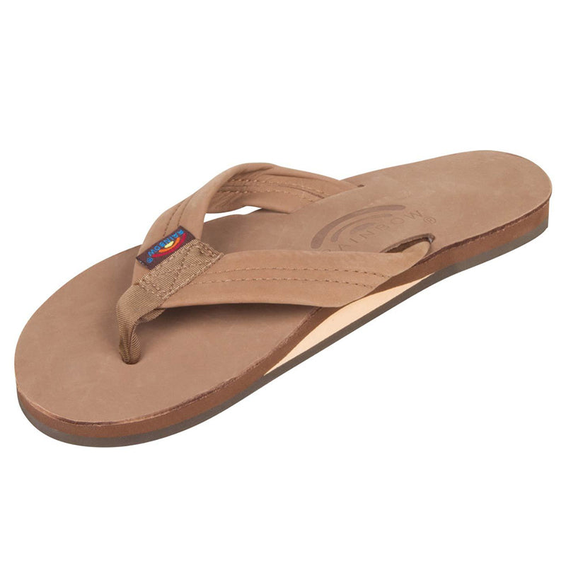 Ladies Double Layer Wide Strap Sandal Dark Brown