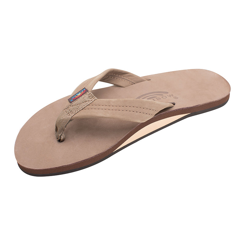 Rainbow Men&#39;s Single Layer Sandal in Dark Brown