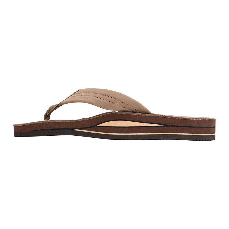 Rainbow Men&#39;s Double Layer Sandals in Dark Brown