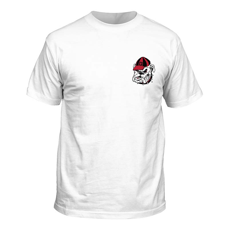 UGA White Straight Short Sleeve T-Shirt