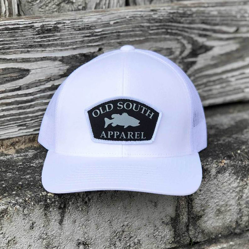 Broken Line Patch Trucker Hat in white