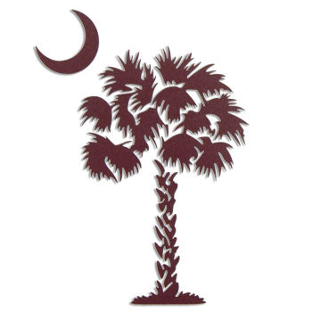 Palmetto Tree 6 inch Decal burgundy